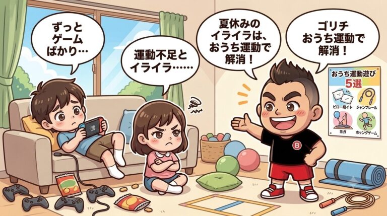 【夏休み】「ずっとゲームばかり…」子どもの運動不足とイライラを解消するおうち運動遊び5選