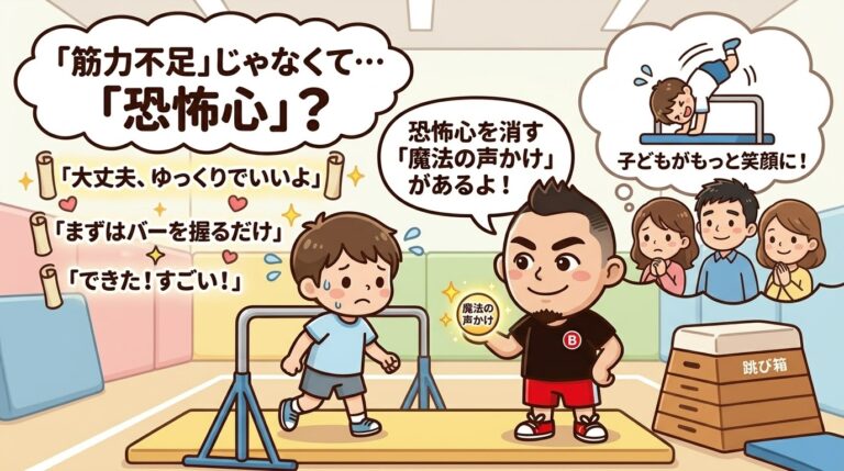 逆上がり・跳び箱ができない本当の理由は「筋力不足」じゃない！恐怖心を消す魔法の声かけ