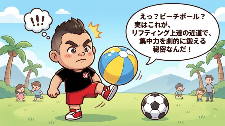 【サッカー上達】リフティングが上手になるために「ビーチボール」で練習する衝撃の理由！集中力を劇的に鍛える方法