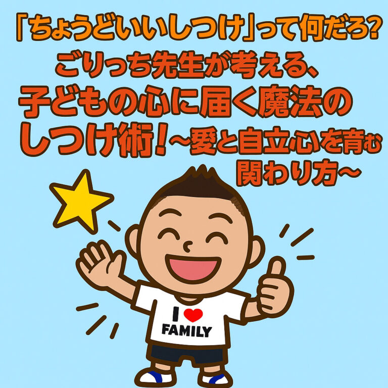 「ちょうどいいしつけ」って何だろう？ごりっち先生が考える、子どもの心に届く魔法のしつけ術！〜愛と自立心を育む関わり方〜
