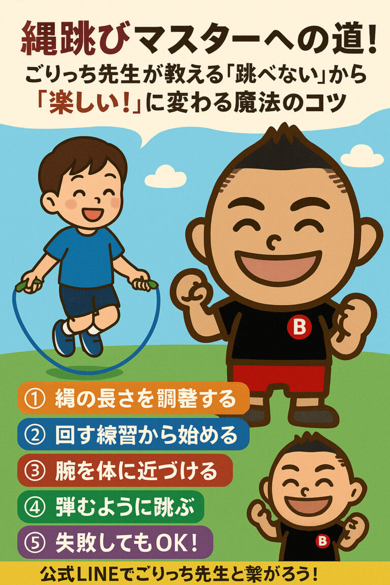 縄跳びマスターへの道！ごりっち先生が教える「跳べない」から「楽しい！」に変わる魔法のコツ