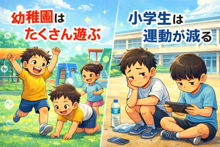 子ども達の運動不足の現実｜小学生になると運動量が減る本当の理由