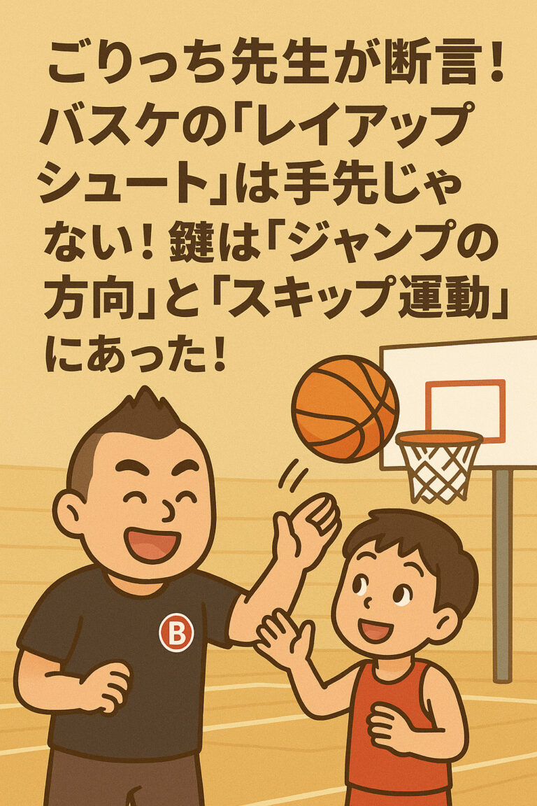 ごりっち先生が断言！バスケの「レイアップシュート」は手先じゃない！鍵は「ジャンプの方向」と「スキップ運動」にあった！