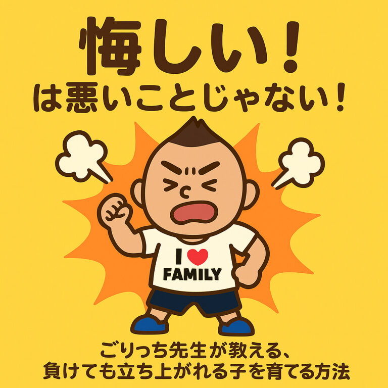 「悔しい！」は悪いことじゃない！ごりっち先生が教える、負けても立ち上がれる子を育てる方法