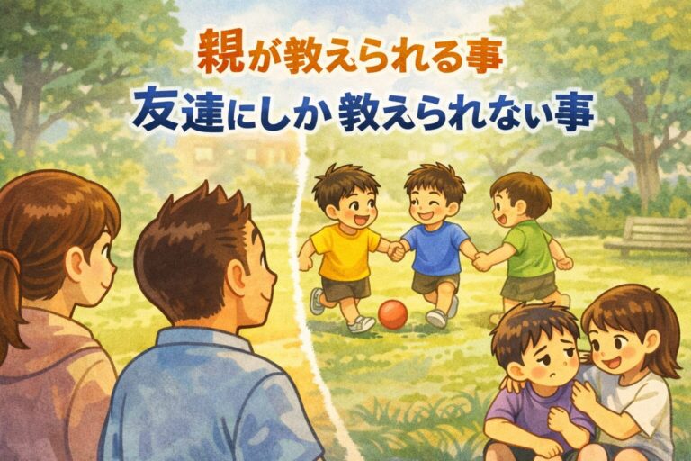 親が教えられること、友達にしか教えられないこと