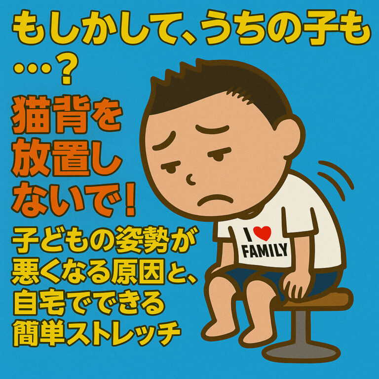 「もしかして、うちの子も…？」猫背を放置しないで！子どもの姿勢が悪くなる原因と、自宅でできる簡単ストレッチ