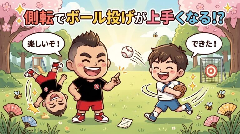 【投力アップ】ボールを遠くに投げる秘訣は「側転」？一瞬で運動神経が目覚める重心移動の魔法