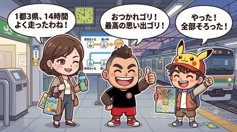 &nbsp;【14時間完走】総移動距離〇〇km！2026年ポケモンスタンプラリー過酷ルートを制覇して気づいた「子どもが疲れたと言わない」本当の理由