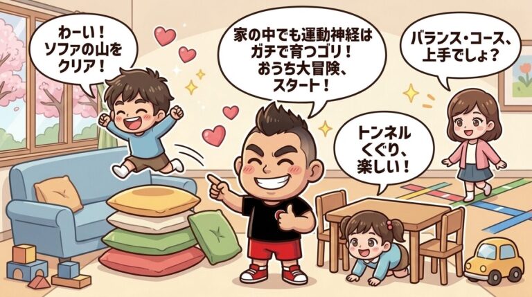 【室内運動】家の中で運動神経はガチで育つ！日体大大学院卒が教える「おうち大冒険」室内遊び3選