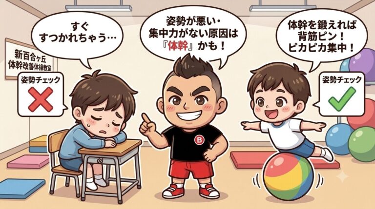 【新百合ヶ丘】子どもの「姿勢が悪い・集中力がない」の原因は体幹？体操教室のプロが教える改善法